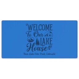 Rubber Backed Desk Mat with Welcome to our Lake design