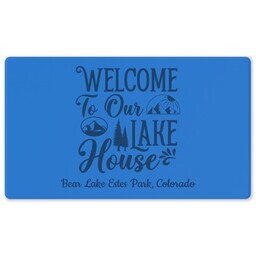 Rubber Backed Gaming Mat with Welcome to our Lake design