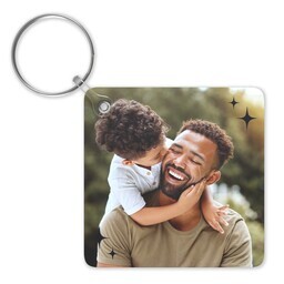 Double-Sided Square Key Chain with Best Dad design