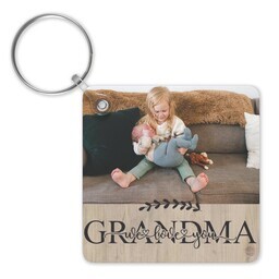 Double-Sided Square Key Chain with Best Grandma design