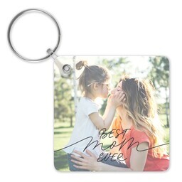 Double-Sided Square Key Chain with Best Mom design