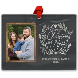Rectangle Acrylic Photo Ornament with Annual Sentiments design