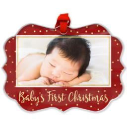 Thumbnail for Scalloped Acrylic Ornament with Baby's First design 1