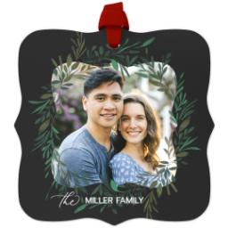 Thumbnail for Personalized Metal Ornament - Fancy Bracket with Botanical Circle design 1