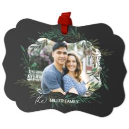 Thumbnail for Personalized Metal Ornament - Scalloped with Botanical Circle design 2