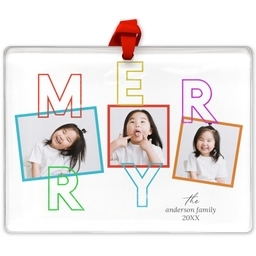 Rectangle Acrylic Photo Ornament with Candid Collage design