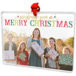 Thumbnail for Acrylic Photo Ornament - Rectangle with Christmas Colors design 2