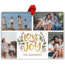 Thumbnail for Acrylic Photo Ornament - Rectangle with Holiday Love design 1