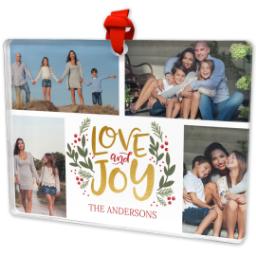 Thumbnail for Acrylic Photo Ornament - Rectangle with Holiday Love design 2