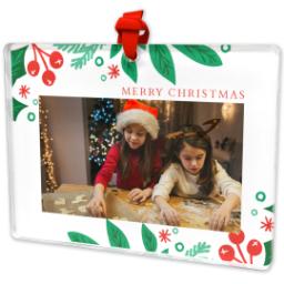 Thumbnail for Acrylic Photo Ornament - Rectangle with Jubliant Christmas design 2