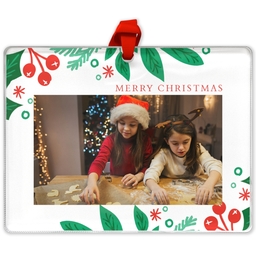 Rectangle Acrylic Photo Ornament with Jubliant Christmas design