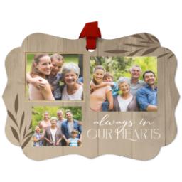 Thumbnail for Personalized Metal Ornament - Scalloped with Life Celebration design 1