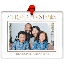 Rectangle Acrylic Photo Ornament with Lighthearted Lettering design