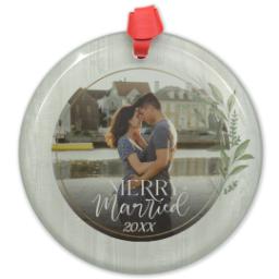 Thumbnail for Circle Acrylic Ornament with Merry Married design 1