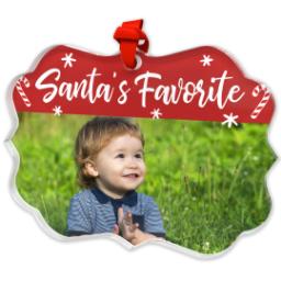 Thumbnail for Scalloped Acrylic Ornament with Santa's No.1 design 2