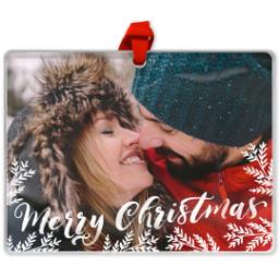 Thumbnail for Acrylic Photo Ornament - Rectangle with Seasonal Watercolor design 1