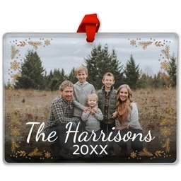 Rectangle Acrylic Photo Ornament with Swanky Message  design