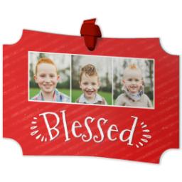 Thumbnail for Personalized Metal Ornament - Modern Corners with Blessed design 2