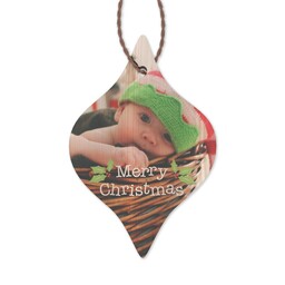 Bamboo Ornament - Tapered with Merry Christmas design