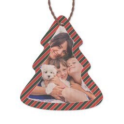 Bamboo Ornament - Tree with Stripes Red Green Editable design