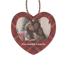 Bamboo Ornament - Heart with Tartan Red Editable design