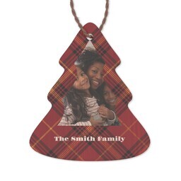 Bamboo Ornament - Tree with Tartan Red Editable design