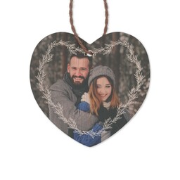 Bamboo Ornament - Heart with Wreath 1 design