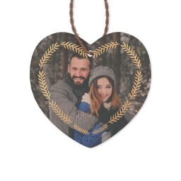 Bamboo Ornament - Heart with Wreath 2 design