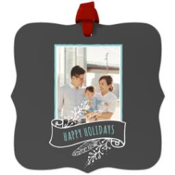 Thumbnail for Personalized Metal Ornament - Fancy Bracket with Chalkboard Banner design 1