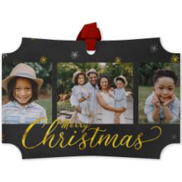 Thumbnail for Personalized Metal Ornament - Modern Corners with Christmas Stars design 1