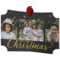 Thumbnail for Personalized Metal Ornament - Modern Corners with Christmas Stars design 2