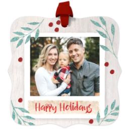 Thumbnail for Personalized Metal Ornament - Fancy Bracket with Happy Hollydays design 1