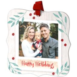 Thumbnail for Fancy Bracket Metal Ornament with Happy Hollydays design 2