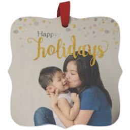 Thumbnail for Wood Photo Ornament - Bracket with Holiday Confetti design 1