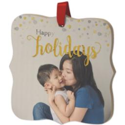 Thumbnail for Wood Photo Ornament - Bracket with Holiday Confetti design 2