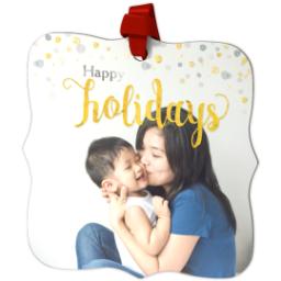 Thumbnail for Fancy Bracket Metal Ornament with Holiday Confetti design 2