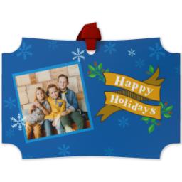 Thumbnail for Personalized Metal Ornament - Modern Corners with Holidays Banner design 1