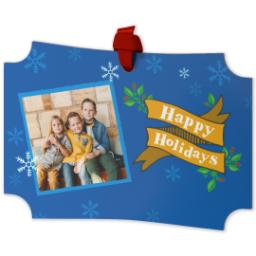 Thumbnail for Personalized Metal Ornament - Modern Corners with Holidays Banner design 2