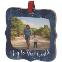 Thumbnail for Wood Photo Ornament - Bracket with Joy To The World design 2