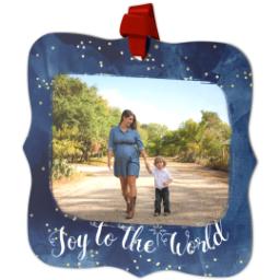 Thumbnail for Personalized Metal Ornament - Fancy Bracket with Joy To The World design 2