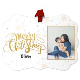 Thumbnail for Personalized Metal Ornament - Scalloped with MC Gold design 1