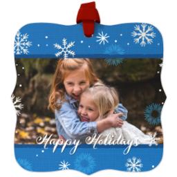 Thumbnail for Personalized Metal Ornament - Fancy Bracket with Night Snow design 1