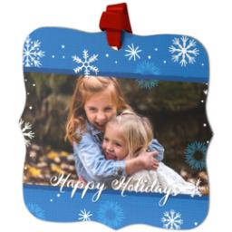 Thumbnail for Personalized Metal Ornament - Fancy Bracket with Night Snow design 2
