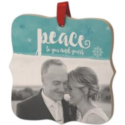 Thumbnail for Fancy Bracket Maple Ornament with Peace design 2