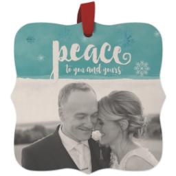 Thumbnail for Wood Photo Ornament - Bracket with Peace To You And Yours design 1