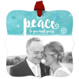 Thumbnail for Personalized Metal Ornament - Fancy Bracket with Peace To You And Yours design 1