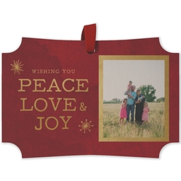 Maple Ornament - Modern Corner with Peace Love Joy design