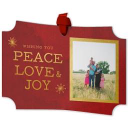Thumbnail for Personalized Metal Ornament - Modern Corners with Peace Love Joy design 2