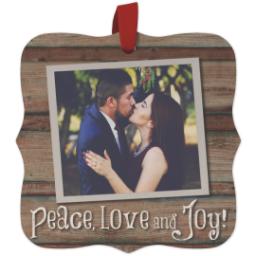 Thumbnail for Fancy Bracket Maple Ornament with Retro Holiday design 1