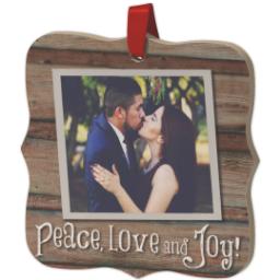 Thumbnail for Wood Photo Ornament - Bracket with Retro Holiday design 2